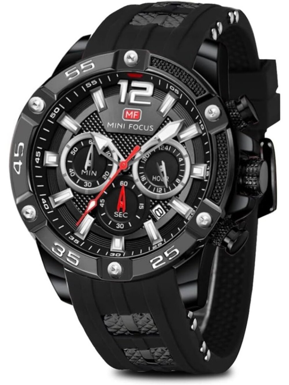Men's Black Analog Quartz Waterproof Chronograph Classic Stylish Casual Watch